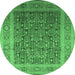 Round Oriental Emerald Green Traditional Rug, urb2934emgrn
