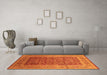 Machine Washable Oriental Orange Traditional Area Rugs in a Living Room, wshurb2934org