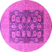 Round Oriental Pink Traditional Rug, urb2935pnk