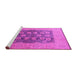 Sideview of Machine Washable Oriental Pink Traditional Rug, wshurb2935pnk