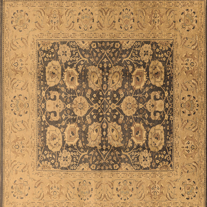 Square Oriental Brown Traditional Rug, urb2935brn