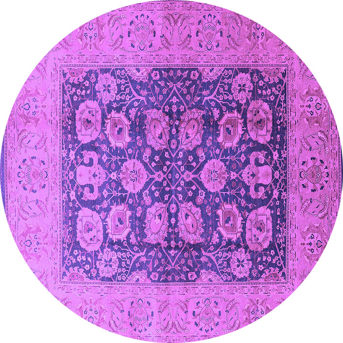 Round Oriental Purple Traditional Rug, urb2935pur