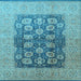 Square Oriental Light Blue Traditional Rug, urb2935lblu