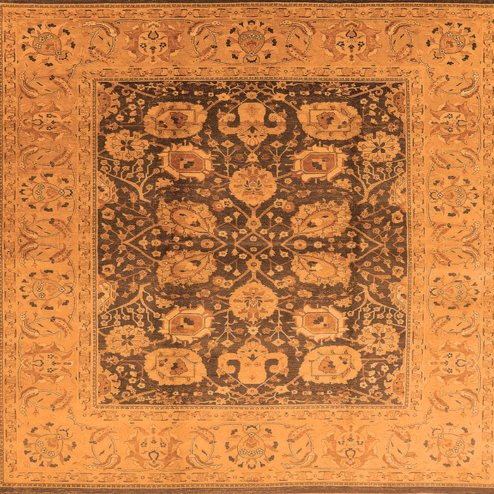 Square Oriental Orange Traditional Rug, urb2935org