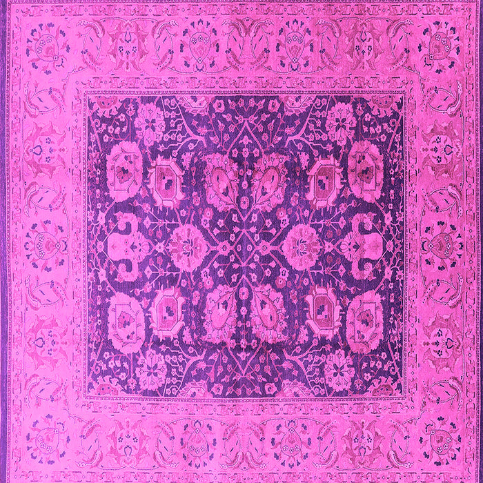 Square Machine Washable Oriental Pink Traditional Rug, wshurb2935pnk