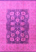 Machine Washable Oriental Pink Traditional Rug, wshurb2935pnk