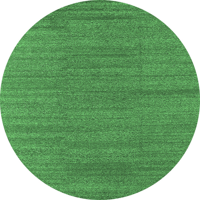 Round Oriental Emerald Green Industrial Rug, urb2936emgrn