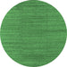 Round Oriental Emerald Green Industrial Rug, urb2936emgrn