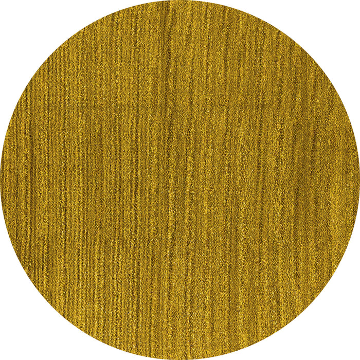 Round Machine Washable Oriental Yellow Industrial Rug, wshurb2936yw