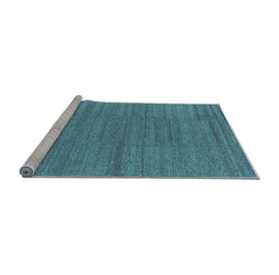 Sideview of Machine Washable Oriental Light Blue Industrial Rug, wshurb2936lblu