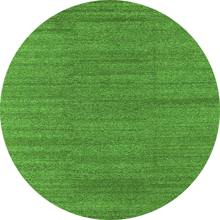 Round Machine Washable Oriental Green Industrial Area Rugs, wshurb2936grn