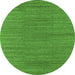 Round Machine Washable Oriental Green Industrial Area Rugs, wshurb2936grn