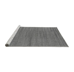 Sideview of Machine Washable Oriental Gray Industrial Rug, wshurb2936gry