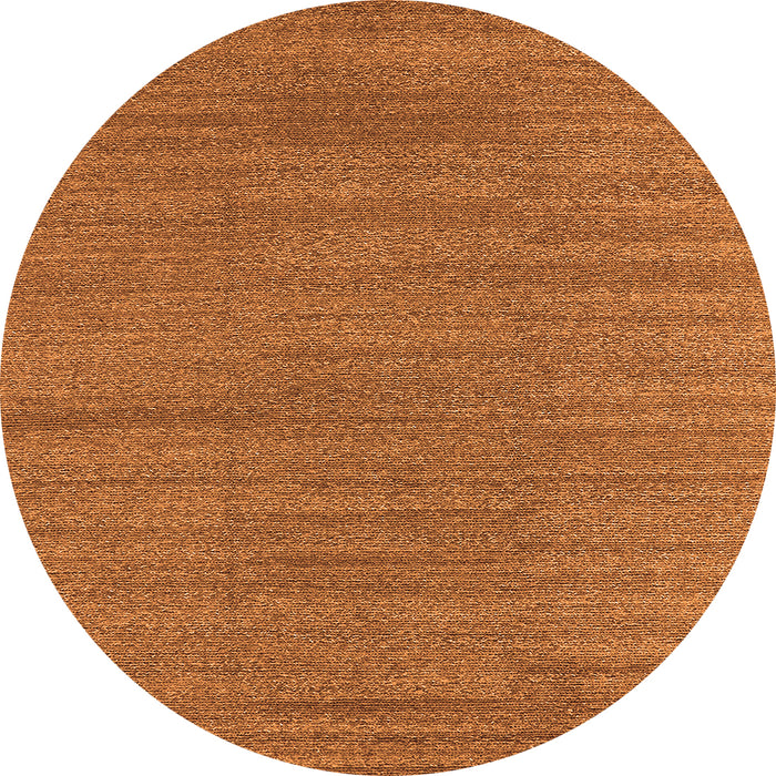 Round Machine Washable Oriental Orange Industrial Area Rugs, wshurb2936org