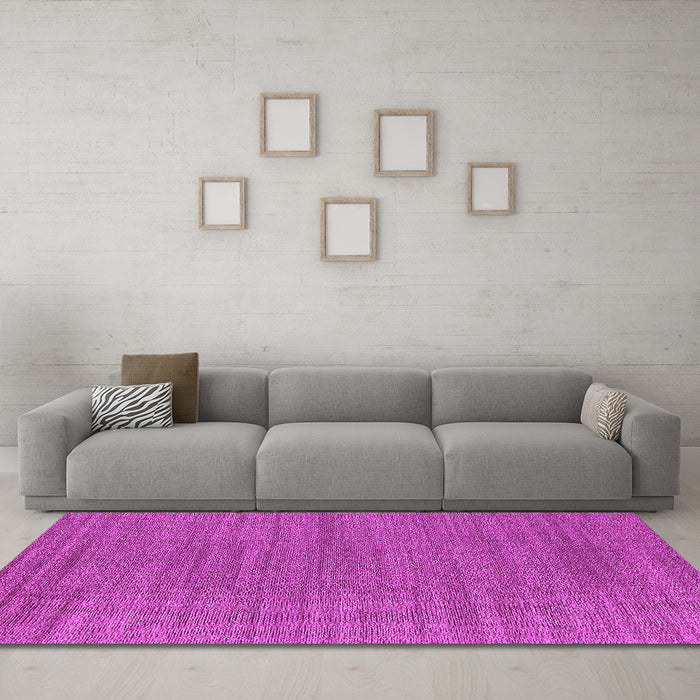 Machine Washable Oriental Pink Industrial Rug in a Living Room, wshurb2936pnk