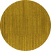 Round Oriental Yellow Industrial Rug, urb2936yw