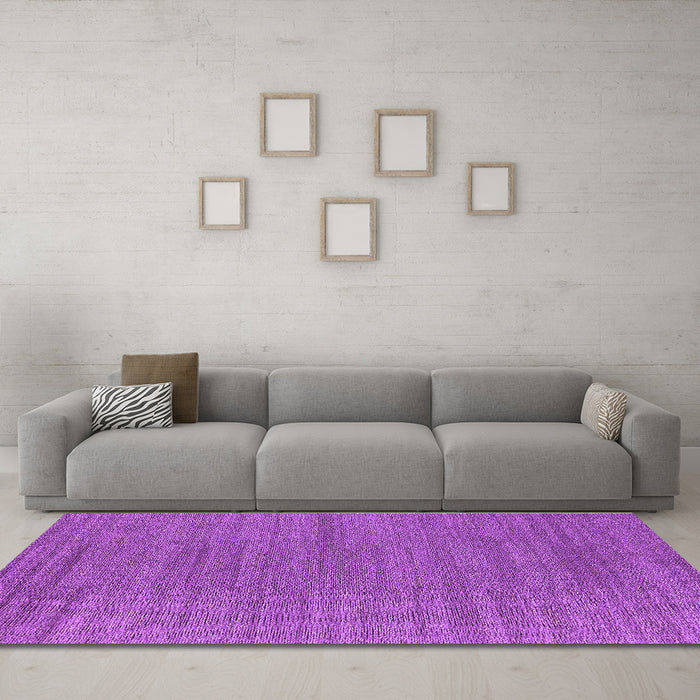 Machine Washable Oriental Purple Industrial Area Rugs in a Living Room, wshurb2936pur