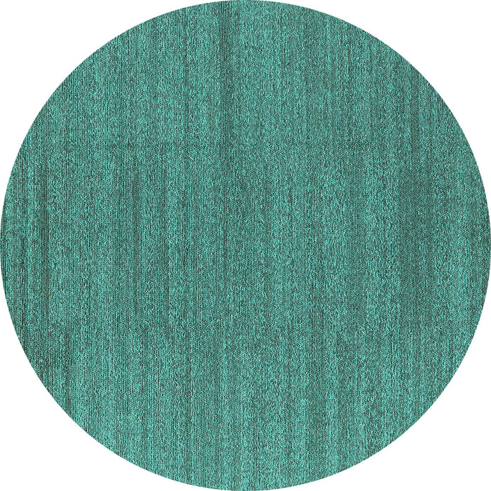 Round Oriental Turquoise Industrial Rug, urb2936turq