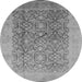 Round Oriental Gray Traditional Rug, urb2937gry