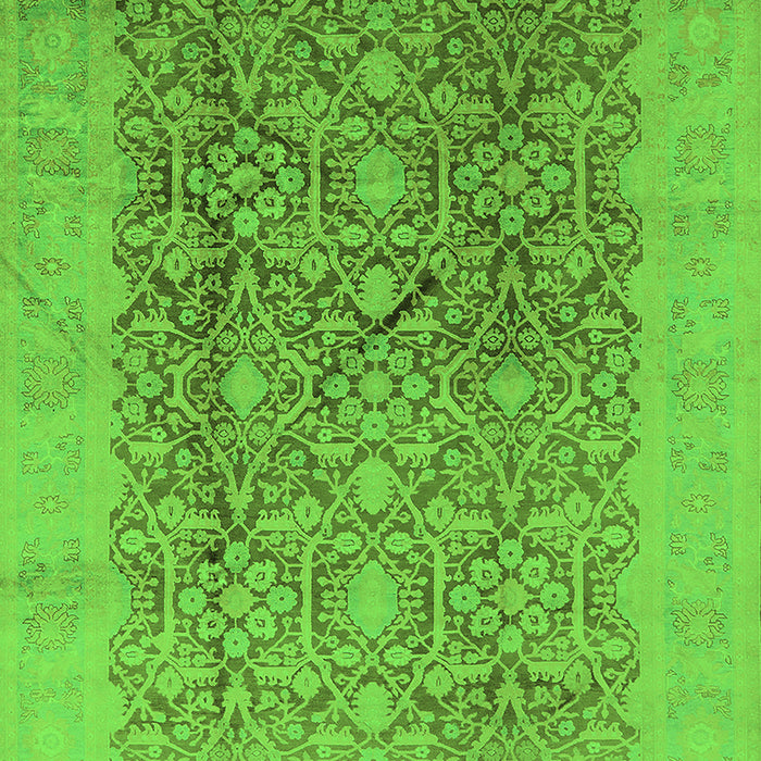 Machine Washable Oriental Green Traditional Area Rugs, wshurb2937grn