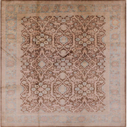 Square Machine Washable Industrial Modern Dark Salmon Pink Rug, wshurb2937