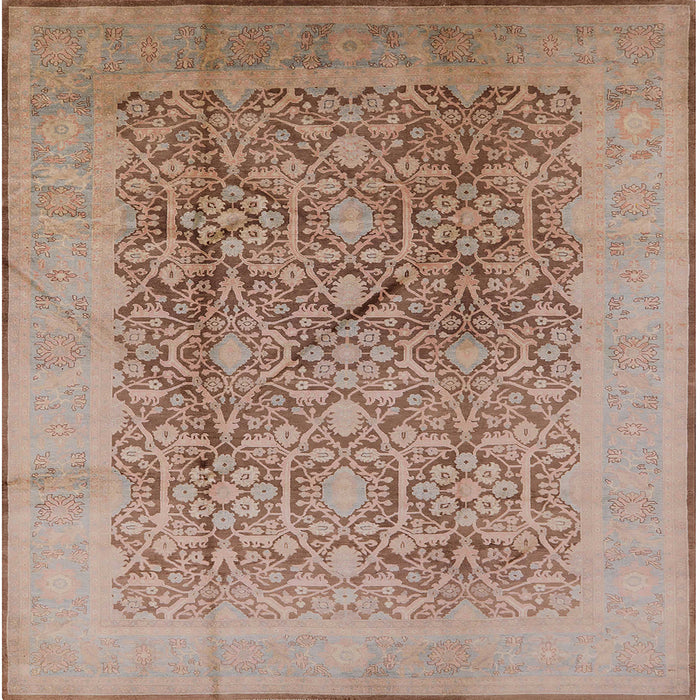 Square Machine Washable Industrial Modern Dark Salmon Pink Rug, wshurb2937