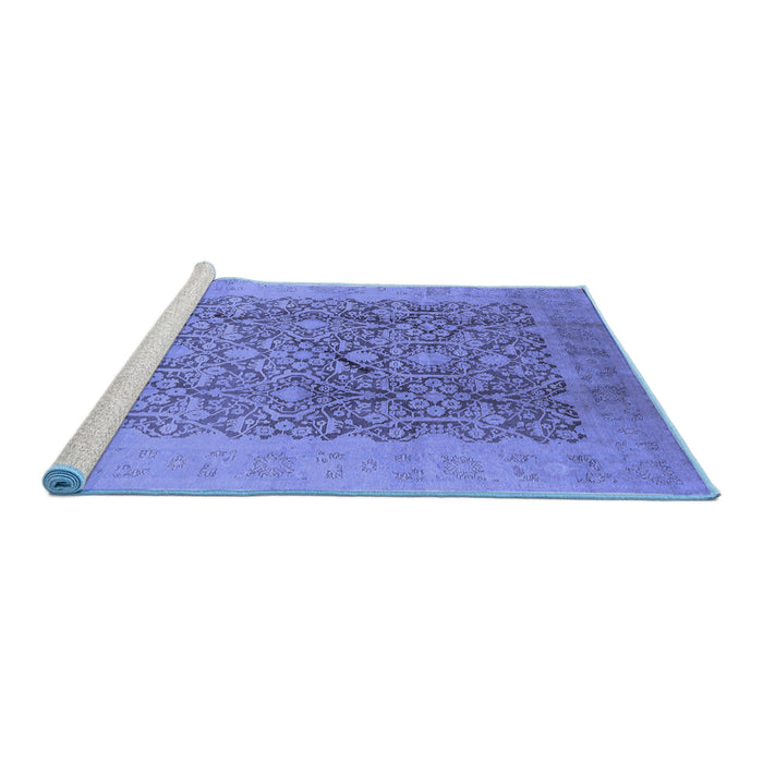 Sideview of Machine Washable Oriental Blue Traditional Rug, wshurb2937blu