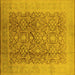 Square Oriental Yellow Traditional Rug, urb2937yw