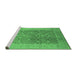 Sideview of Machine Washable Oriental Emerald Green Traditional Area Rugs, wshurb2937emgrn