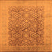 Square Machine Washable Oriental Orange Traditional Area Rugs, wshurb2937org