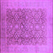 Square Machine Washable Oriental Purple Traditional Area Rugs, wshurb2937pur