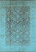 Machine Washable Oriental Light Blue Traditional Rug, wshurb2937lblu