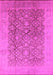 Machine Washable Oriental Pink Traditional Rug, wshurb2937pnk