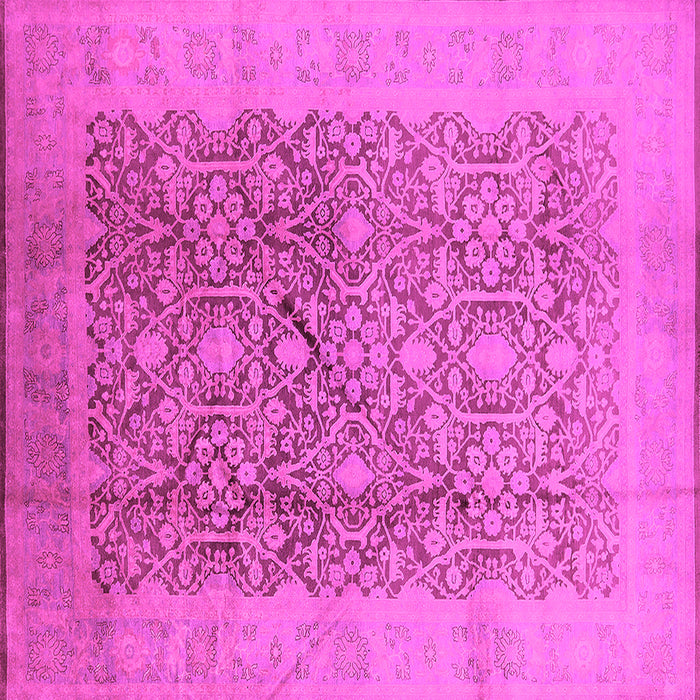 Square Machine Washable Oriental Pink Traditional Rug, wshurb2937pnk