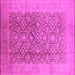 Square Machine Washable Oriental Pink Traditional Rug, wshurb2937pnk