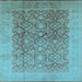 Square Oriental Light Blue Traditional Rug, urb2937lblu