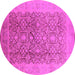 Round Oriental Pink Traditional Rug, urb2937pnk