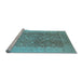 Sideview of Machine Washable Oriental Light Blue Traditional Rug, wshurb2937lblu