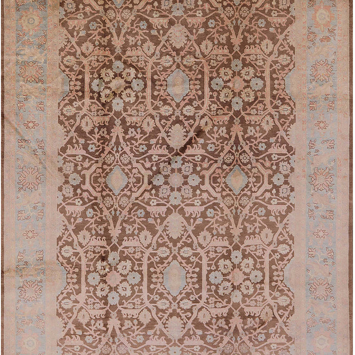 Mid-Century Modern Dark Salmon Pink Oriental Rug, urb2937