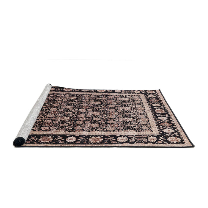 Sideview of Machine Washable Industrial Modern Dark Salmon Pink Rug, wshurb2938