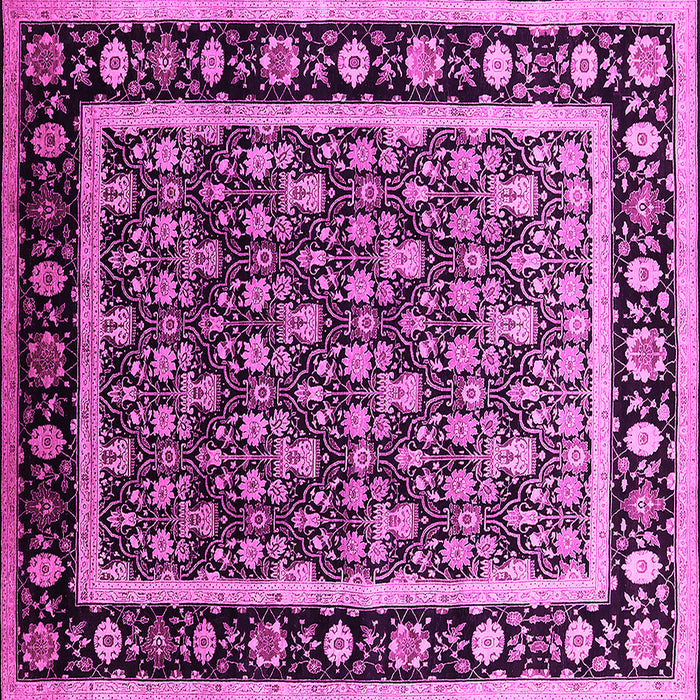 Square Oriental Pink Traditional Rug, urb2938pnk