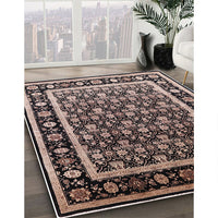 Mid-Century Modern Dark Salmon Pink Oriental Rug, urb2938