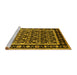 Sideview of Machine Washable Oriental Yellow Traditional Rug, wshurb2938yw