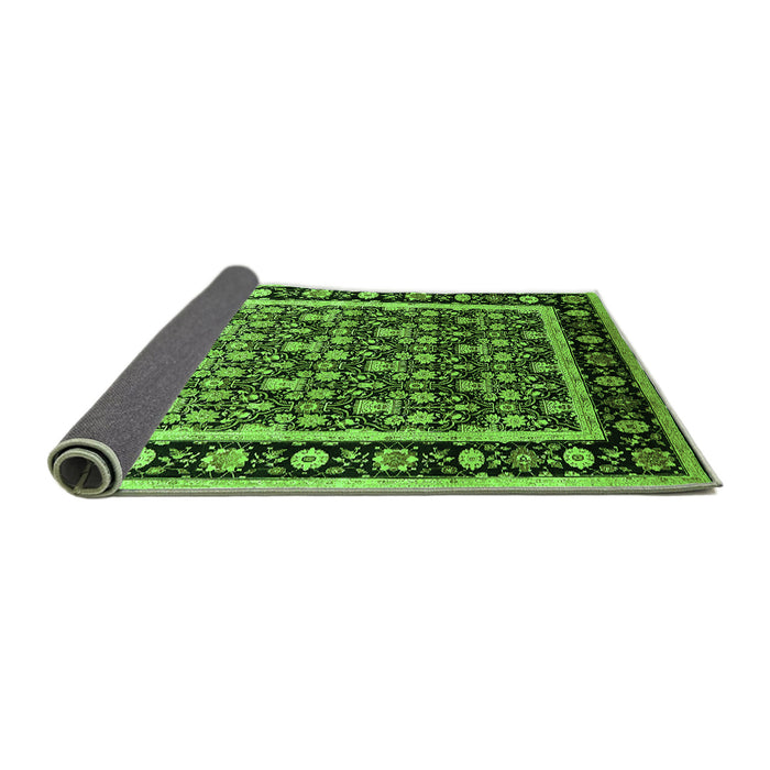 Sideview of Oriental Green Traditional Rug, urb2938grn