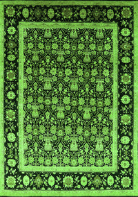 Oriental Green Traditional Rug, urb2938grn