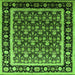 Square Oriental Green Traditional Rug, urb2938grn