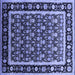 Square Oriental Blue Traditional Rug, urb2938blu