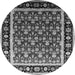 Round Oriental Gray Traditional Rug, urb2938gry