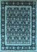 Machine Washable Oriental Light Blue Traditional Rug, wshurb2938lblu