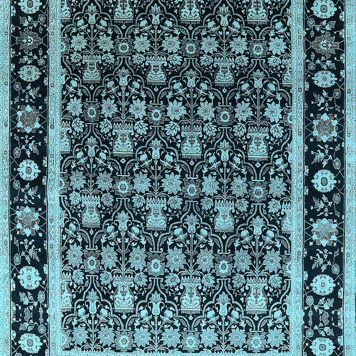 Machine Washable Oriental Light Blue Traditional Rug, wshurb2938lblu
